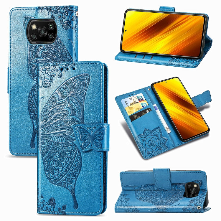 Butterfly Love Flower Embossed Horizontal Flip Leather Case with Bracket / Card Slot / Wallet / Lanyard, For Galaxy S20 FE / S20 Lite, For Xiaomi Poco X3 NFC, For Samsung Galaxy S20 FE, For LG Style3 L-41A, For Moto G9 Play