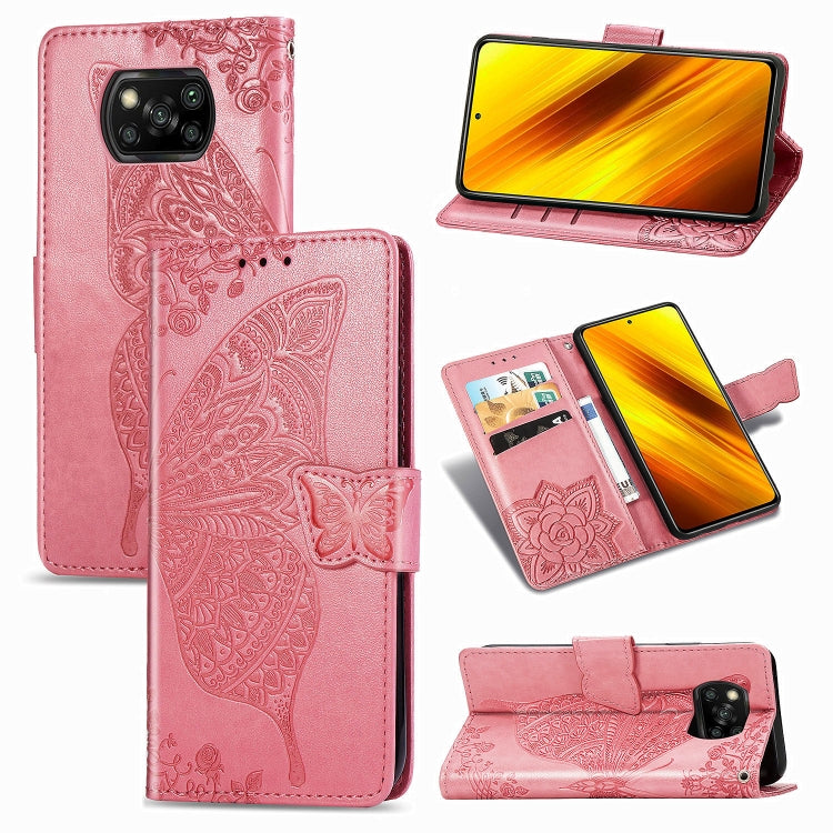 Butterfly Love Flower Embossed Horizontal Flip Leather Case with Bracket / Card Slot / Wallet / Lanyard, For Galaxy S20 FE / S20 Lite, For Xiaomi Poco X3 NFC, For Samsung Galaxy S20 FE, For LG Style3 L-41A, For Moto G9 Play