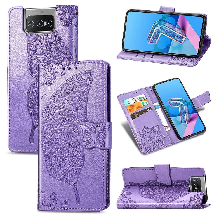 Butterfly Love Flower Embossed Horizontal Flip Leather Case with Bracket / Card Slot / Wallet / Lanyard, For Huawei Honor Play 4, For  Asus Zenfone 7 ZS670KS, For Asus Zenfone 7 Pro ZS671KS, For Asus ROG Phone 3 ZS661KS, For OPPO Reno 4 PRO 4G         ...