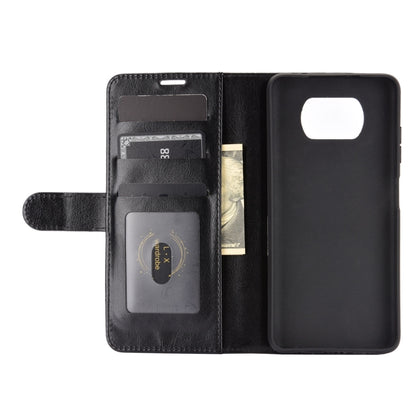 Black leather-look flip wallet case with multiple card slots and phone cover for Poco X3