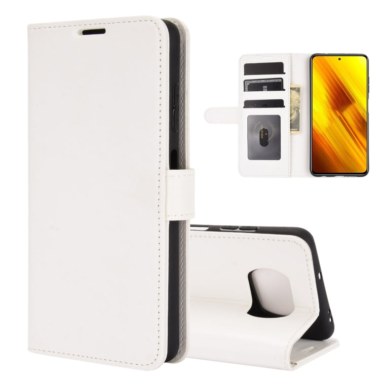 White leather-look flip phone case with card slots and stand for Poco X3