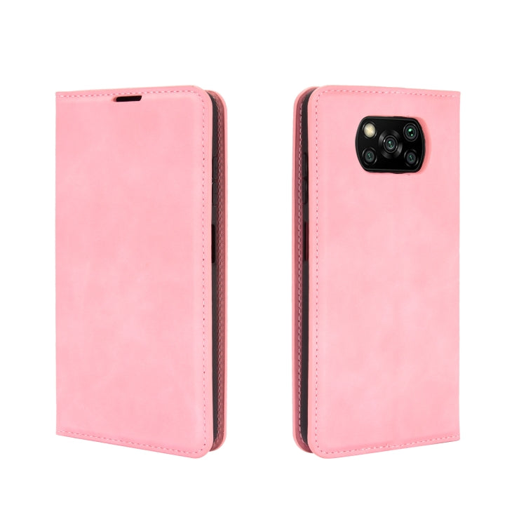 Pink leather flip phone case, with camera cutout and stitched edge trim