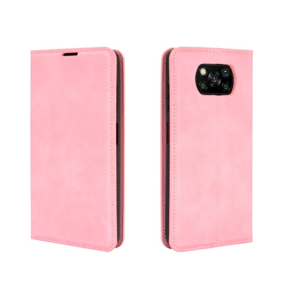 Pink leather flip phone case, with camera cutout and stitched edge trim