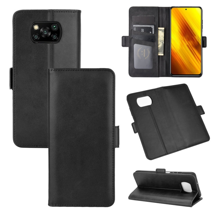 Black leather flip phone case with card slot and side clasp