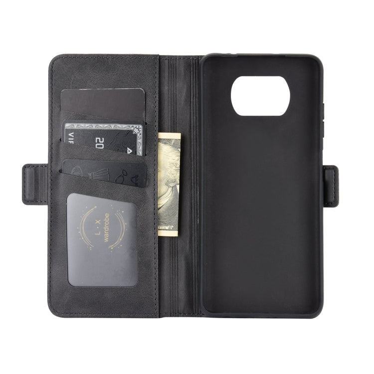 Black leather flip wallet case with card slots and phone screen opening