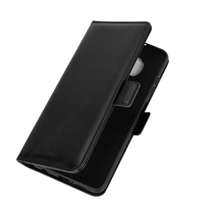 Black leather flip phone case with cover and stand support