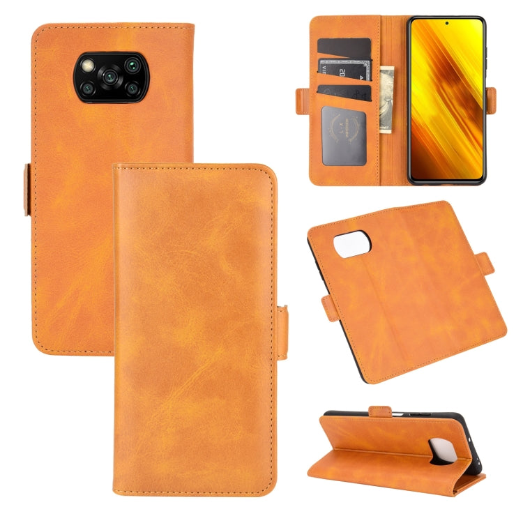 Orange leather flip phone case with card slot panel and camera cutout