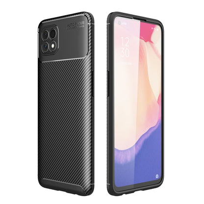Carbon Fiber Texture Shockproof TPU Case, For OPPO Reno4 SE