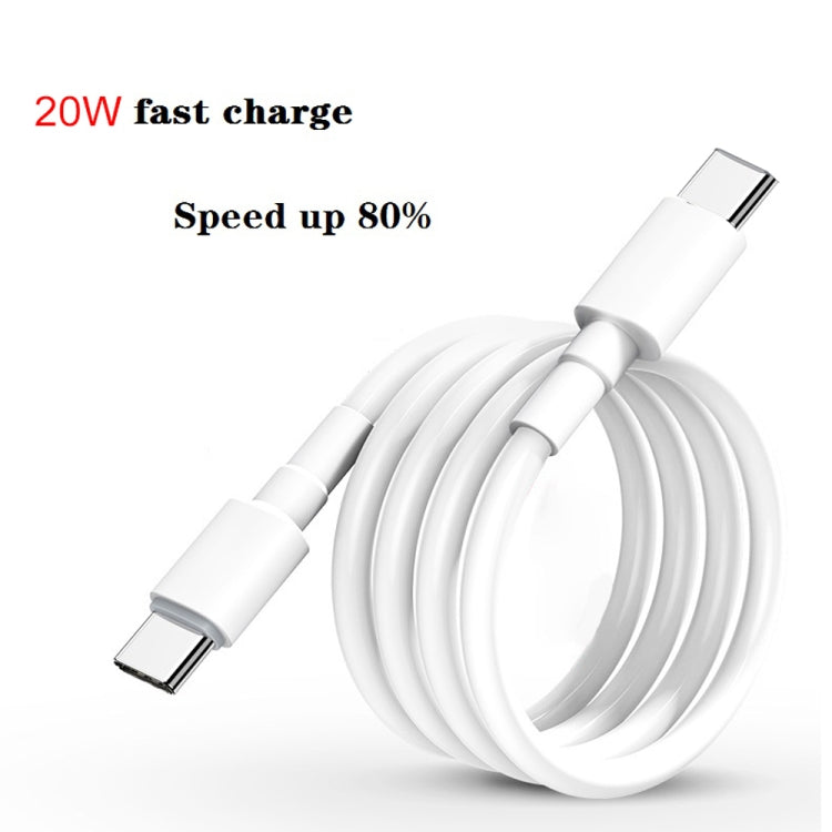 White USB-C to USB-C fast charging cable, coiled with white connector