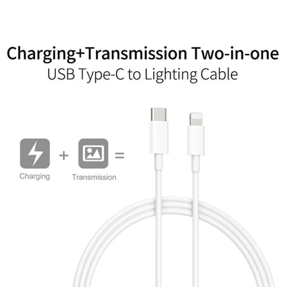 Two-in-one USB-C to Lightning cables with white connectors