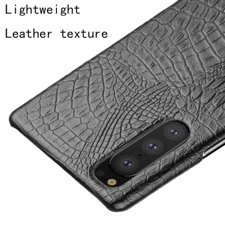 For Sony Xperia 5 II Shockproof Crocodile Texture PC + PU Case