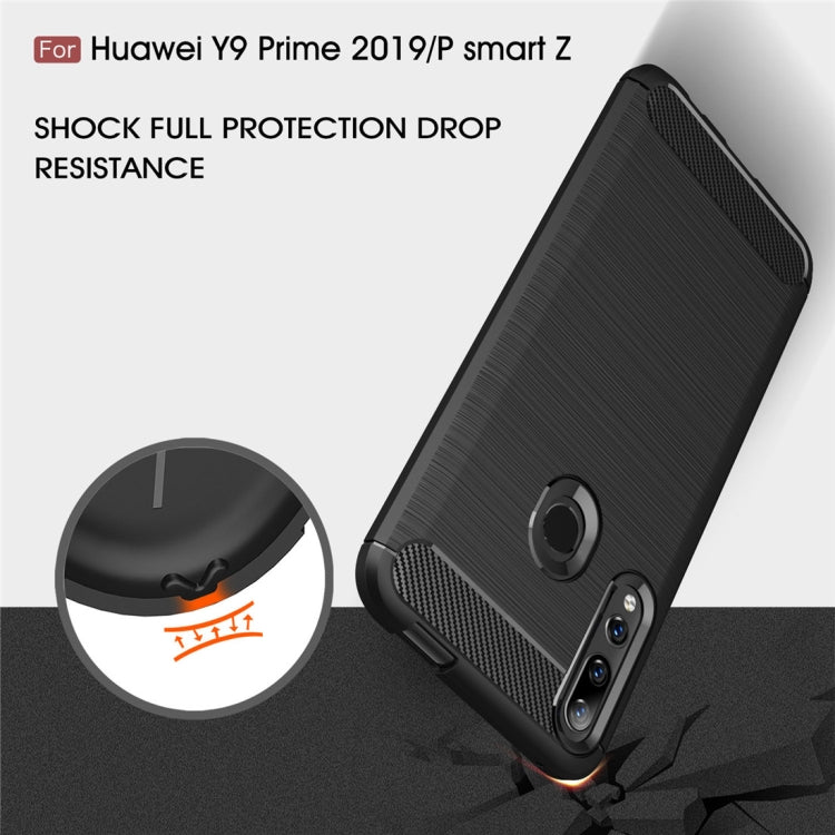 Brushed Texture Carbon Fiber TPU Case for Huawei Y9 Prime 2019 / P smart Z, For Huawei Y9 Prime 2019
