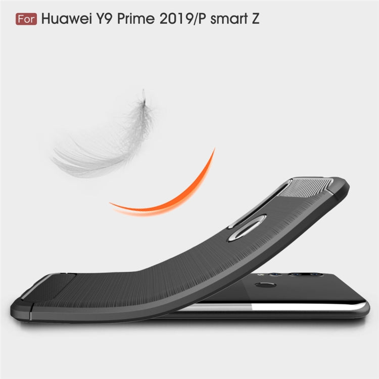 Brushed Texture Carbon Fiber TPU Case for Huawei Y9 Prime 2019 / P smart Z, For Huawei Y9 Prime 2019