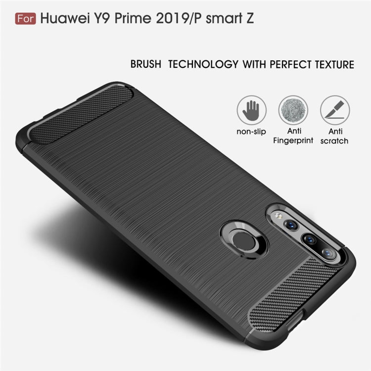 Brushed Texture Carbon Fiber TPU Case for Huawei Y9 Prime 2019 / P smart Z, For Huawei Y9 Prime 2019