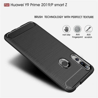 Brushed Texture Carbon Fiber TPU Case for Huawei Y9 Prime 2019 / P smart Z, For Huawei Y9 Prime 2019