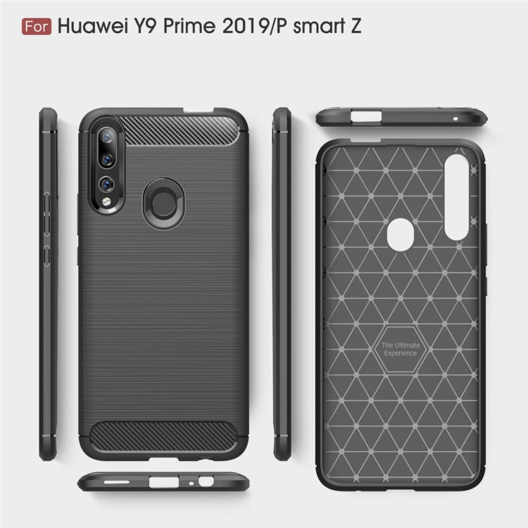 Brushed Texture Carbon Fiber TPU Case for Huawei Y9 Prime 2019 / P smart Z, For Huawei Y9 Prime 2019