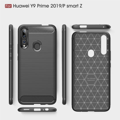 Brushed Texture Carbon Fiber TPU Case for Huawei Y9 Prime 2019 / P smart Z, For Huawei Y9 Prime 2019