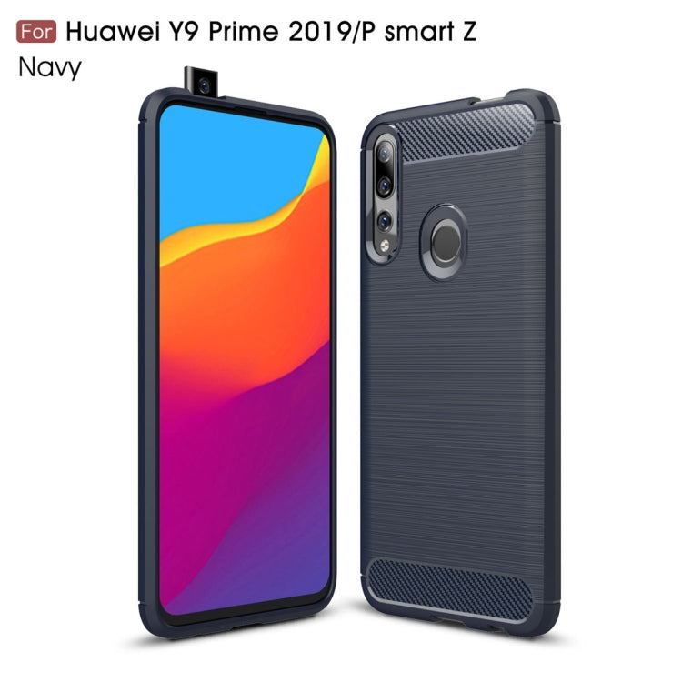Brushed Texture Carbon Fiber TPU Case for Huawei Y9 Prime 2019 / P smart Z, For Huawei Y9 Prime 2019