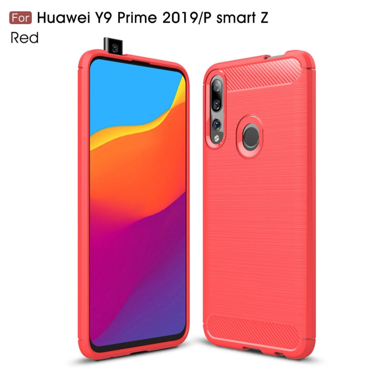 Brushed Texture Carbon Fiber TPU Case for Huawei Y9 Prime 2019 / P smart Z, For Huawei Y9 Prime 2019