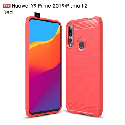 Brushed Texture Carbon Fiber TPU Case for Huawei Y9 Prime 2019 / P smart Z, For Huawei Y9 Prime 2019