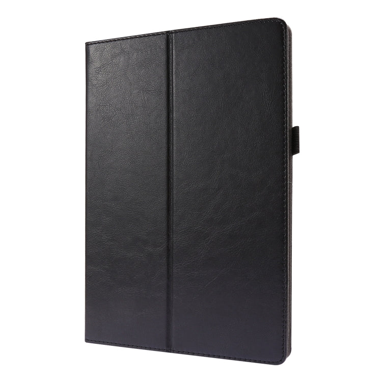 Black PU leather folio case for Lenovo Tab with smooth front cover and fold line