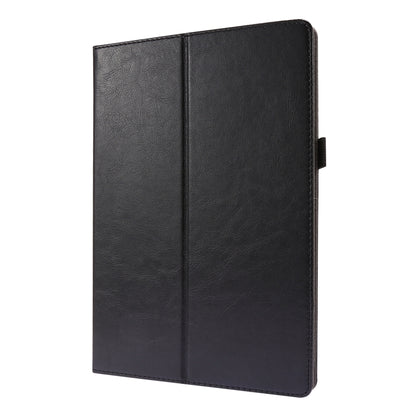 Black PU leather folio case for Lenovo Tab with smooth front cover and fold line