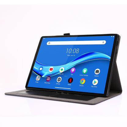 Black PU leather folio case for Lenovo Tab, horizontal flip stand holds tablet