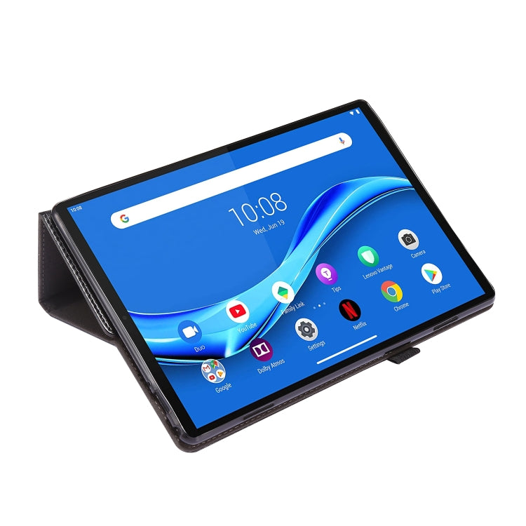 Black PU leather folio case for Lenovo Tab with tablet supported in landscape