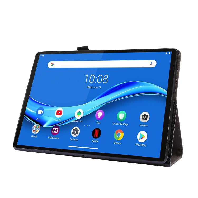 Black PU leather folio case for Lenovo Tab with horizontal viewing stand for tablet