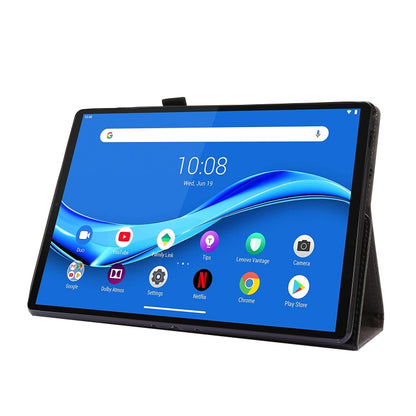 Black PU leather folio case for Lenovo Tab with horizontal viewing stand for tablet