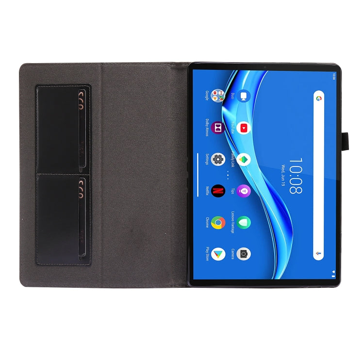 Black PU leather folio case for Lenovo Tab with card slots on inside cover