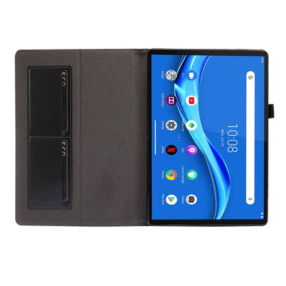 Black PU leather folio case for Lenovo Tab with card slots on inside cover