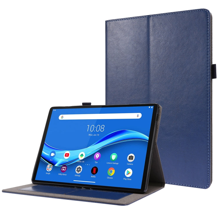 Blue PU leather folio case for Lenovo Tab with horizontal flip cover and stand