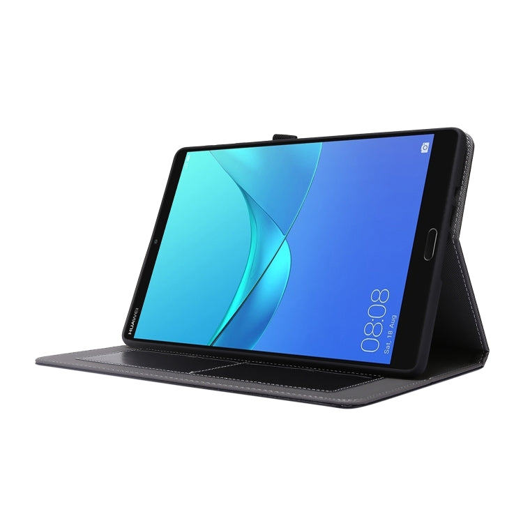 Black PU leather tablet case with flip stand for angled viewing