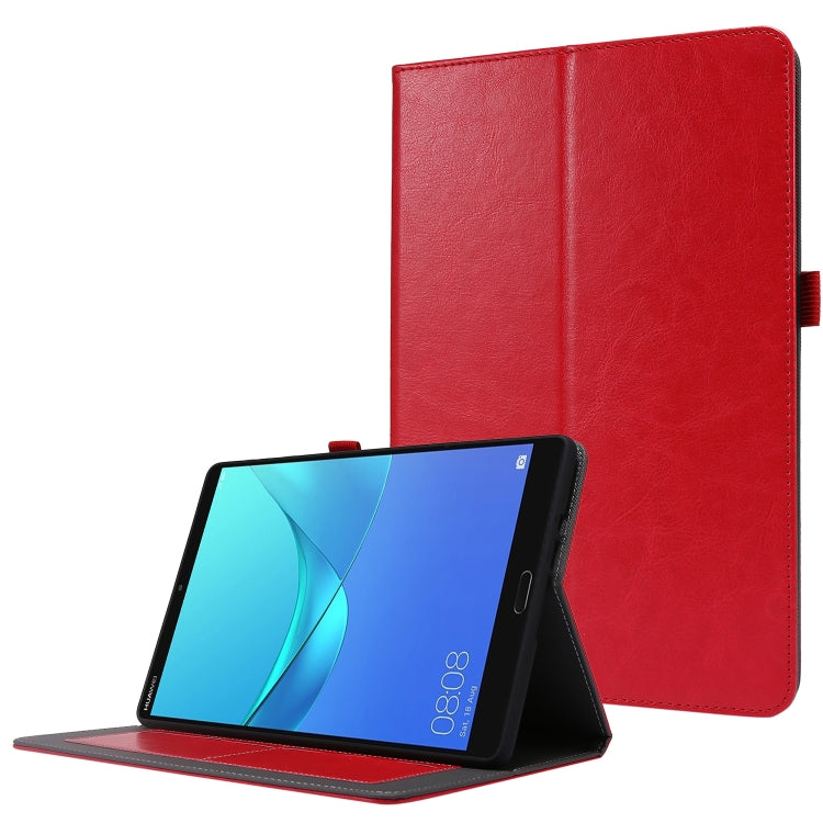 Red PU leather tablet case with flip cover and angled stand