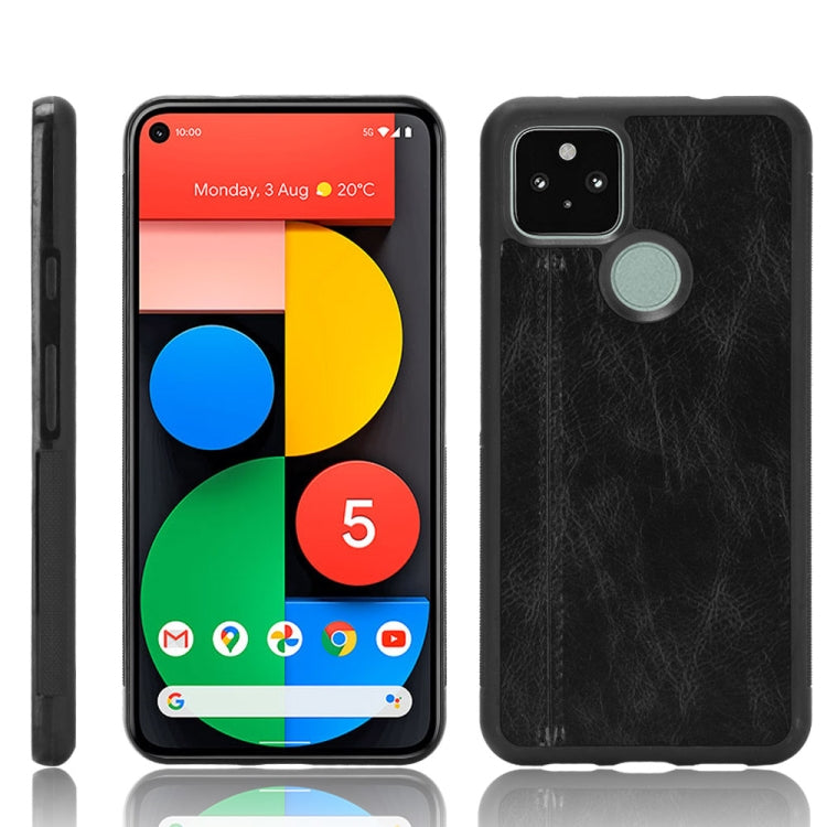 For Google Pixel 5 Shockproof Sewing Cow Pattern Skin PC + PU + TPU Case, For Google Pixel 5
