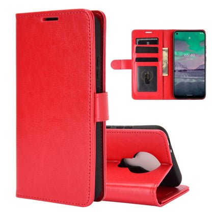 Red flip protective phone case with wallet-style card slots and holder for Nokia 3.4