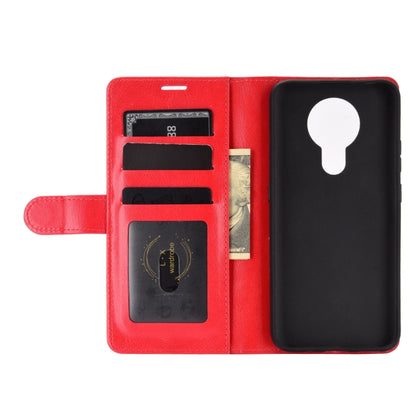 Red wallet flip case with card pockets and protective cover for Nokia 3.4