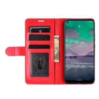 Red flip phone case showing card slots and phone cover for Nokia 3.4
