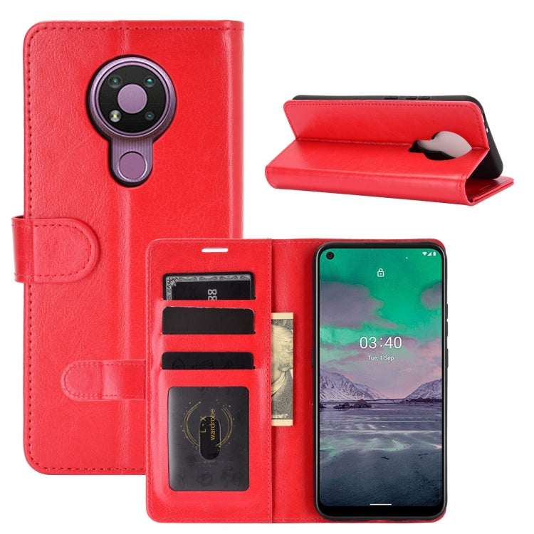 Red flip protective case with card holder pockets and phone front cover for Nokia 3.4