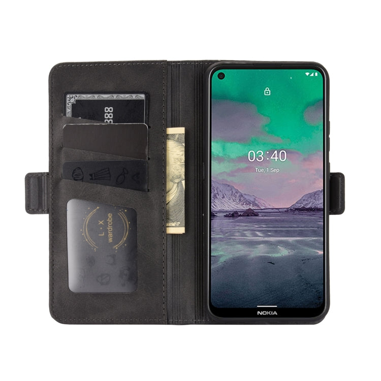 Black magnetic flip leather case with card holder and phone window