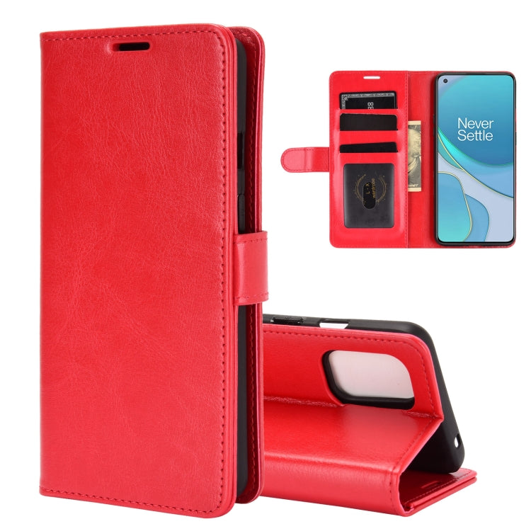 Red wallet flip phone case with card slots and holder, phone installed