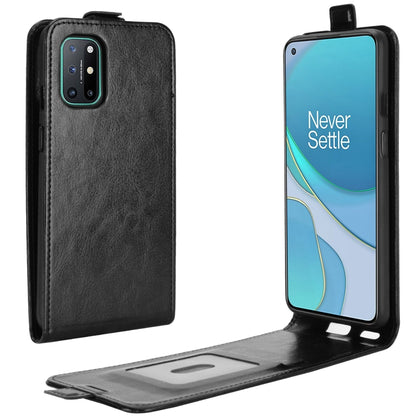 Black flip leather case with card slots and photo window for phone