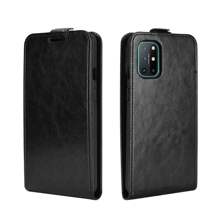 Black flip leather case shown front and back with camera cutout