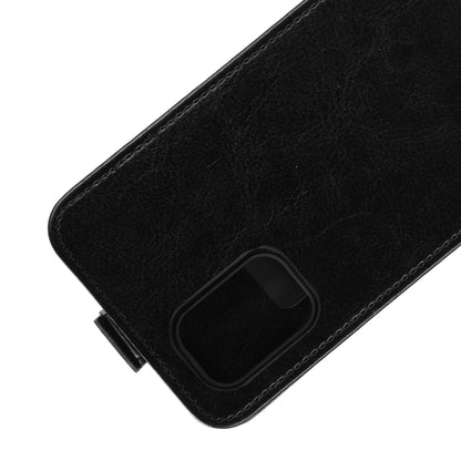 Black leather folio case with phone holder cutout near bottom