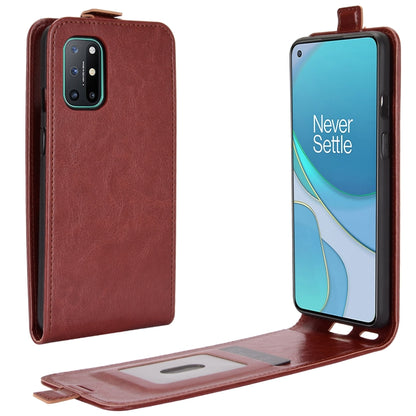 Brown flip leather case with photo window stand and camera cutout