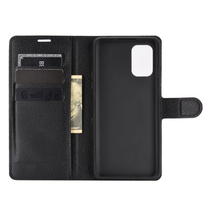 Black flip phone wallet case with visible card and cash slot pockets