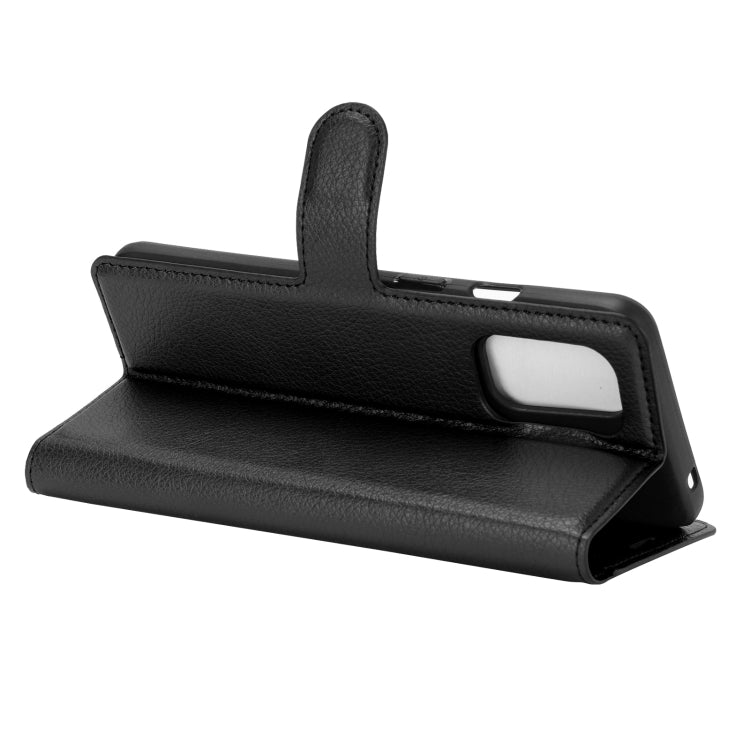 Black flip wallet case with stand cover and cutout for camera
