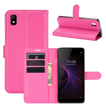 Pink wallet flip protective phone case with horizontal holder and card slots for ZTE Blade L210