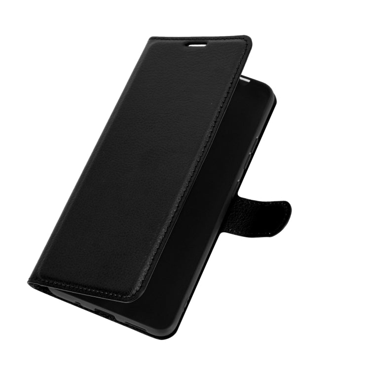 Black leather-style flip cover case with stand tab for Nokia 2.4
